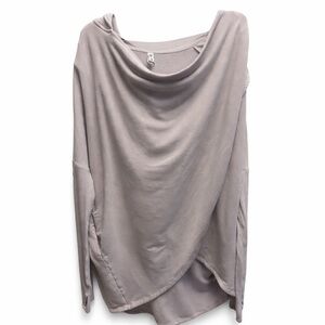 Athleta Cozy Karma Asym Pullover Hoodie – Soft Wrap Cowl Neck Top (Small)